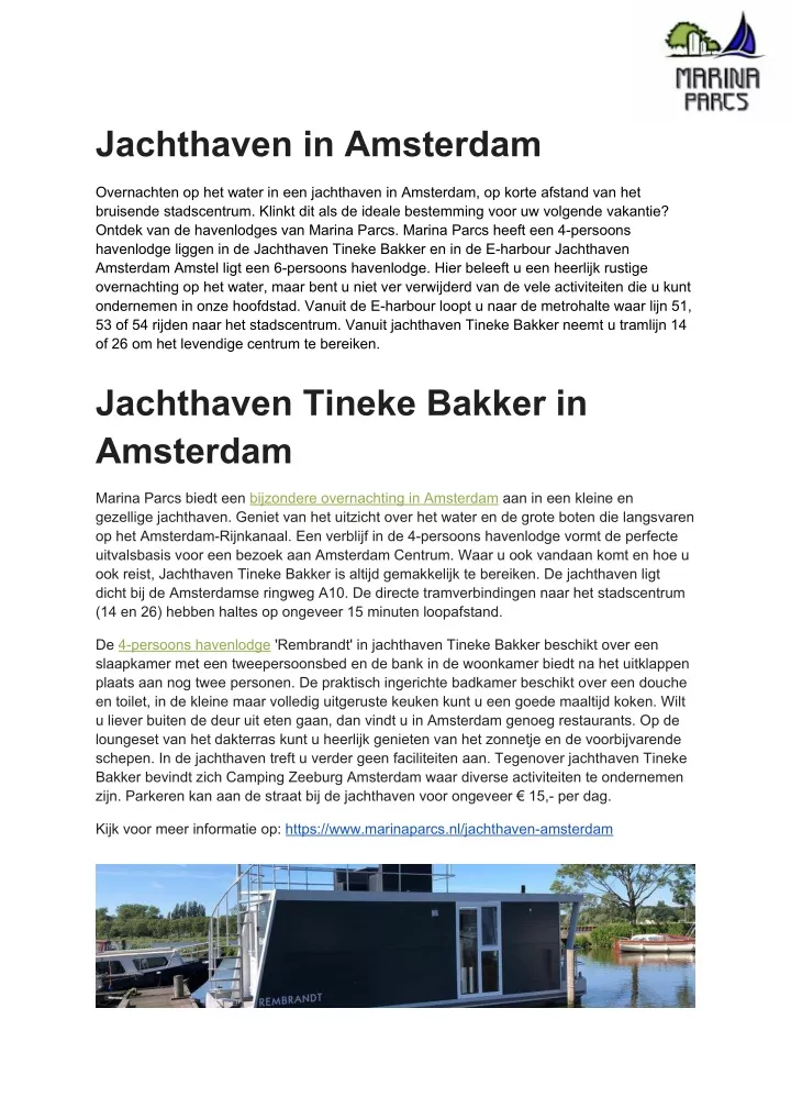 jachthaven in amsterdam