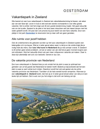 vakantiepark in zeeland
