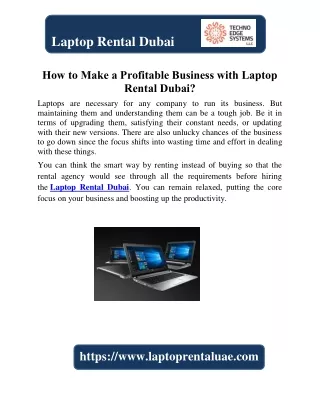 laptop rental dubai