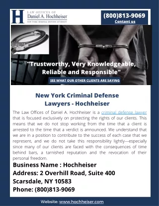 Criminal Defense Lawyer - Hochheiser