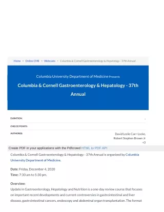 Columbia University Online Course 2020