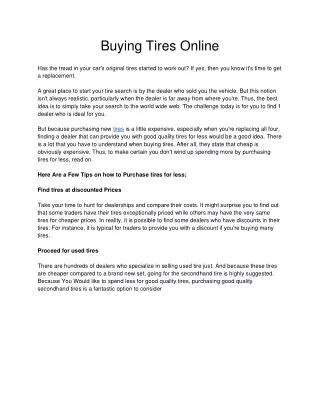 buying tires online