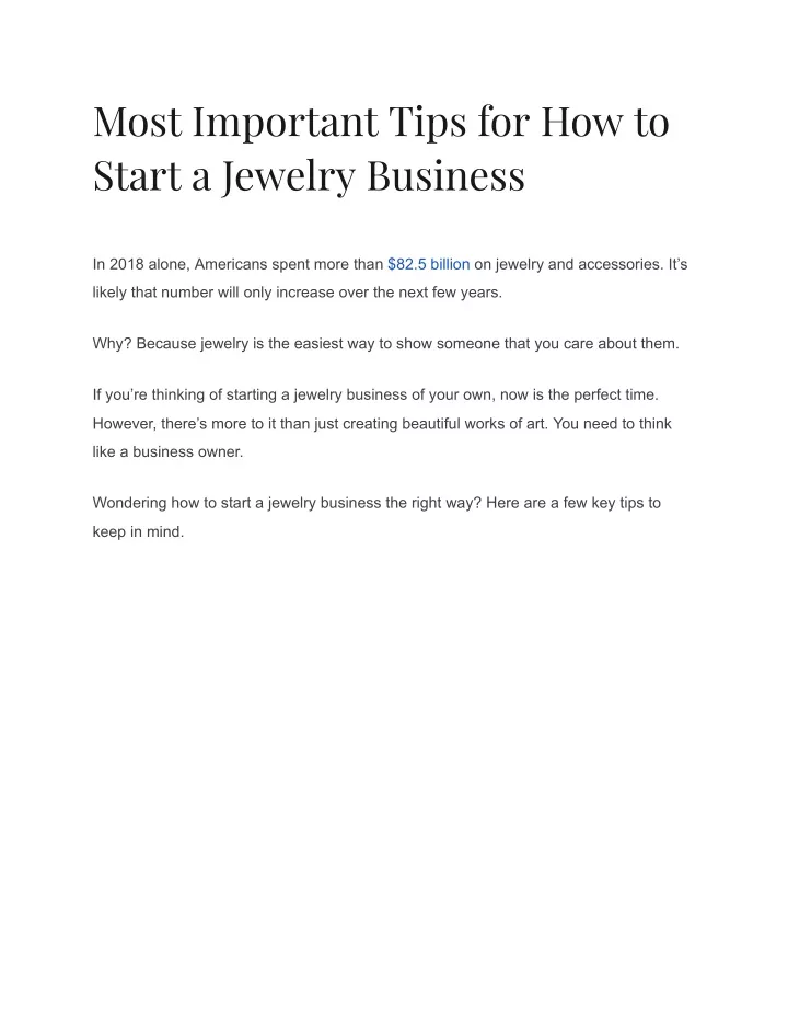 most important tips for how to start a jewelry