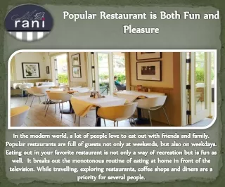 Popular Restaurant is Both Fun and Pleasure
