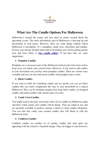 What Are The Candle Options For Halloween