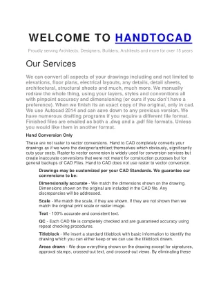 welcome to handtocad