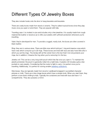 different types of jewelry boxes