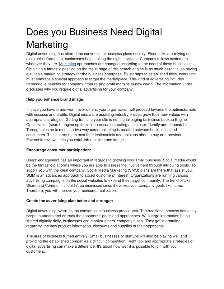 does you business need digital marketing digital