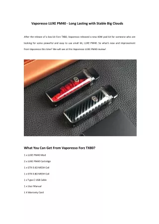 vaporesso luxe pm40 long lasting with stable