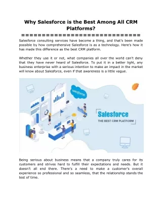 why salesforce is the best among