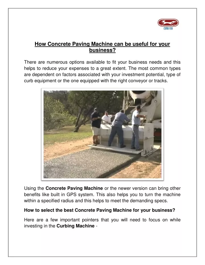 how concrete paving machine can be useful