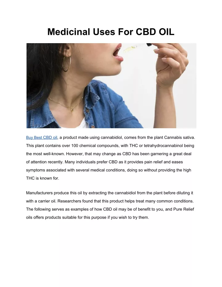 medicinal uses for cbd oil