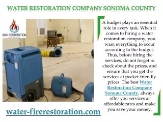 Water Restoration Company Sonoma County