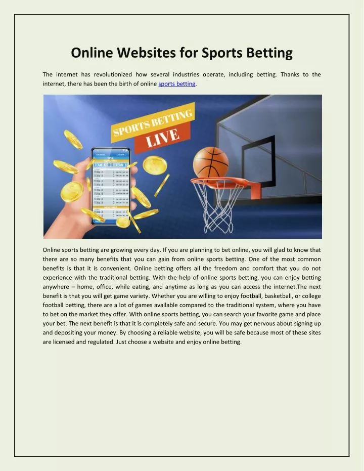 online websites for sports betting