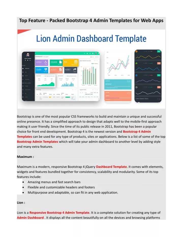 top feature packed bootstrap 4 admin templates