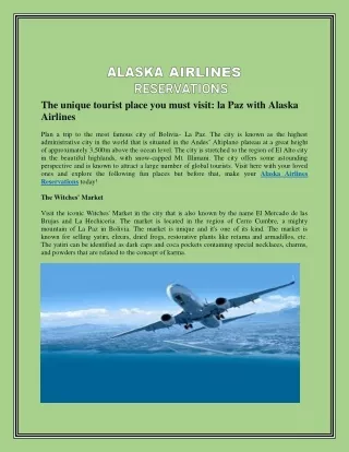The unique tourist place you must visit: la Paz with Alaska Airlines