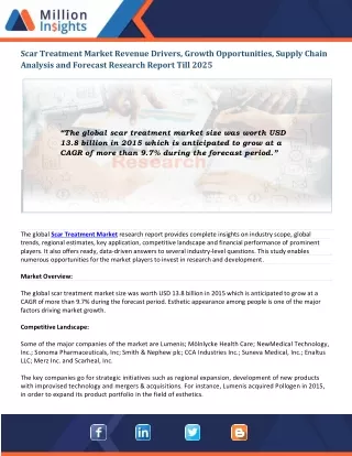 scar treatment market revenue drivers growth
