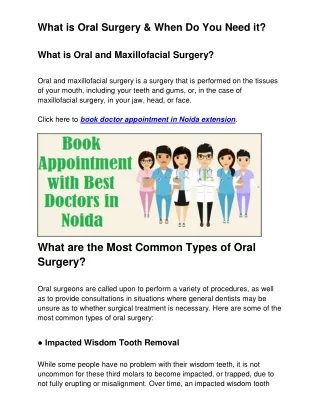 What is Oral Surgery & When Do You Need it?