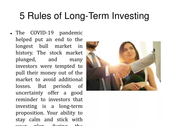 5 rules of long term investing