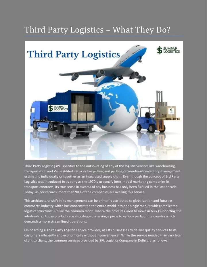 third party logistics what they do