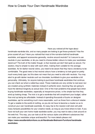 how to create your own handmade wardrobe