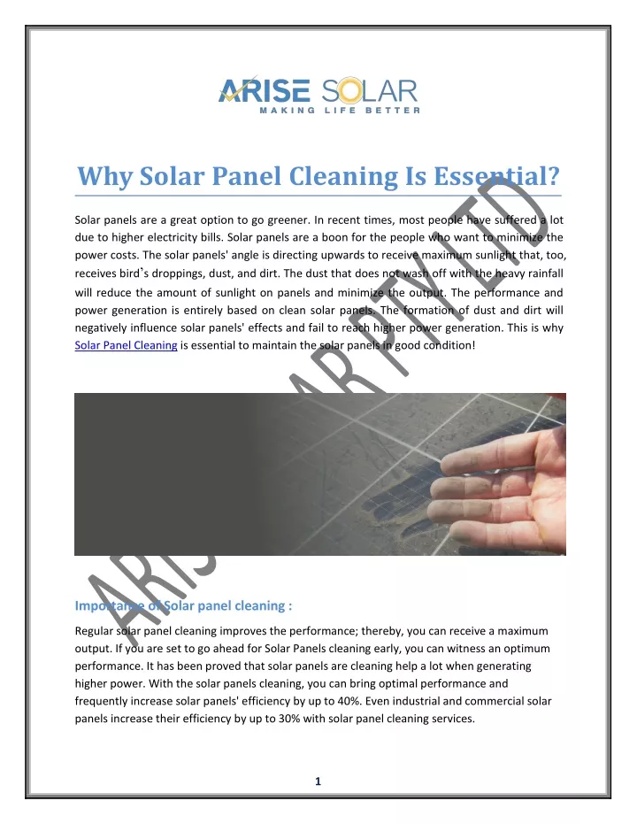 why solar panel cleaning is essential