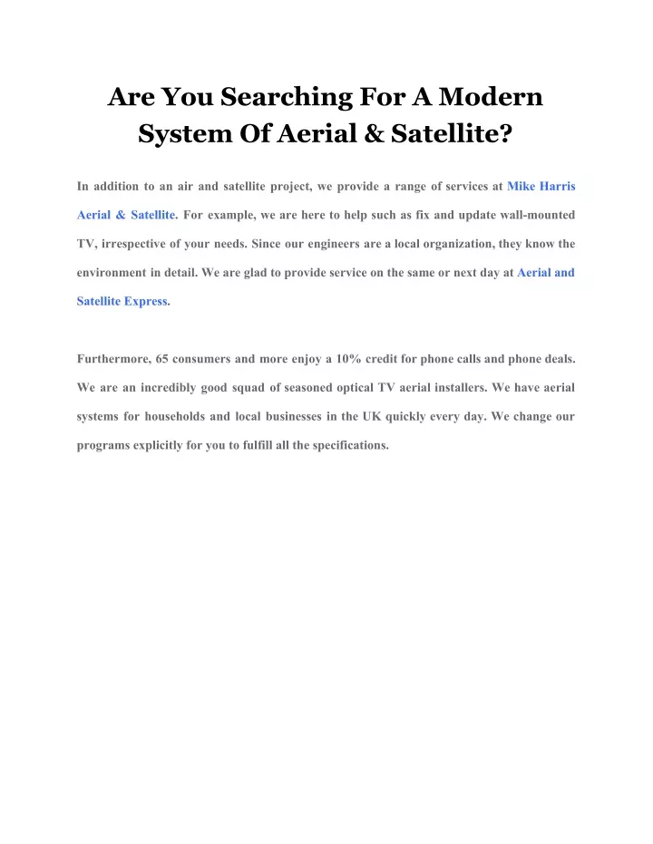 are you searching for a modern system of aerial