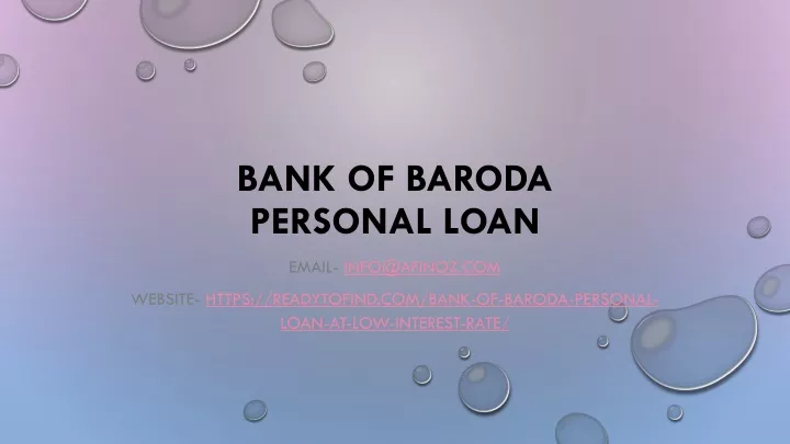 bank of baroda personal loan