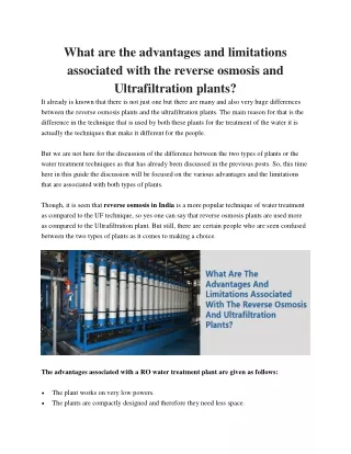 what are the advantages and limitations