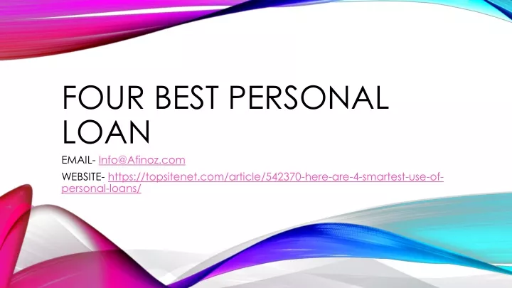 four best personal loan email info@afinoz