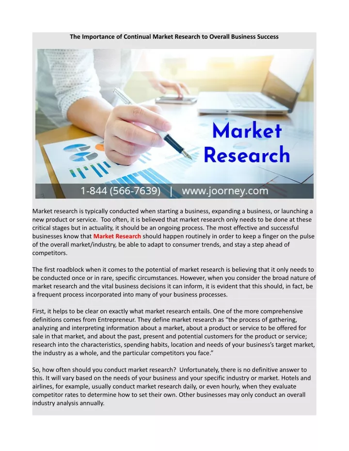 the importance of continual market research