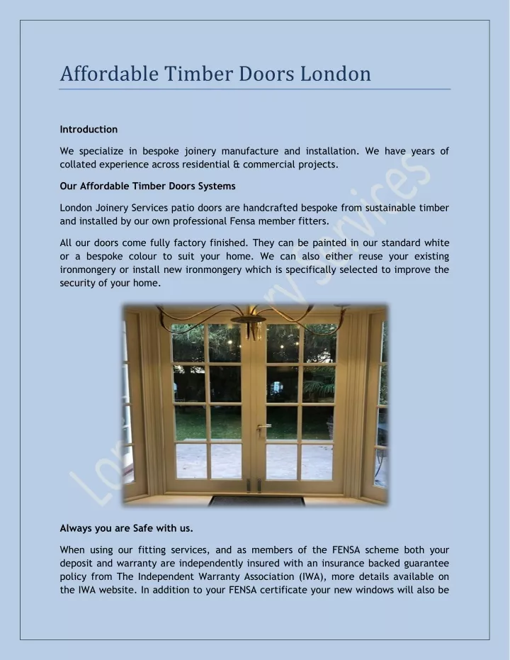 affordable timber doors london