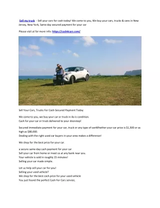 sell my truck sell your cars for cash today