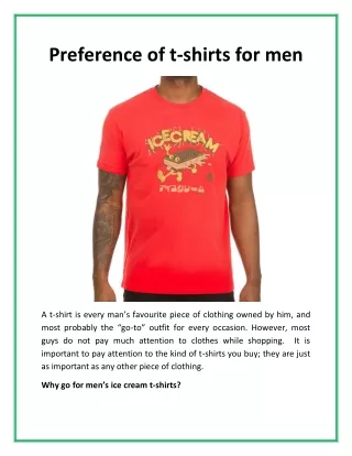 preference of t shirts for men