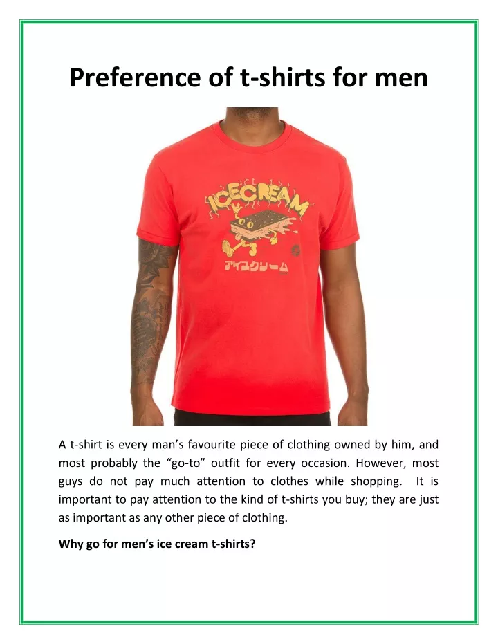preference of t shirts for men
