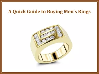 a quick guide to buying men s rings