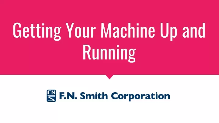 getting your machine up and running