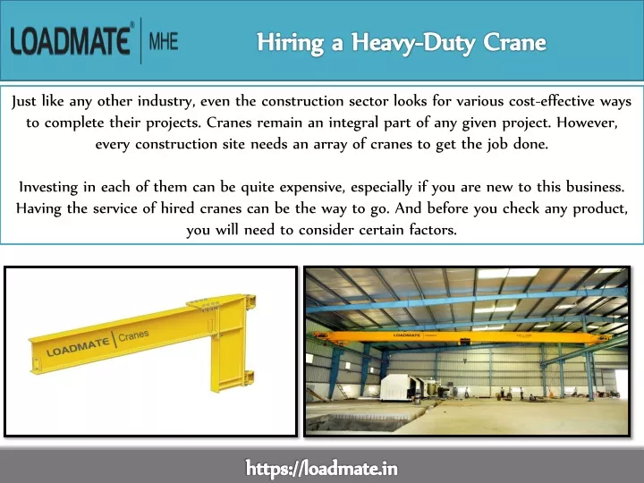 hiring a heavy duty crane