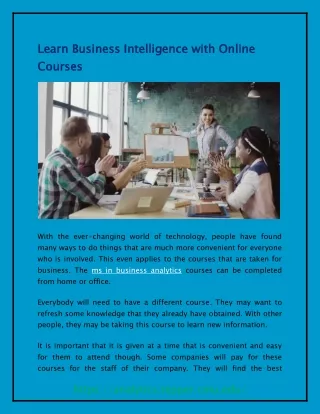 learn business intelligence with online courses