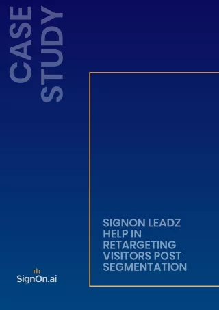 SignOn Leadz help in retargeting visitors post segmentation