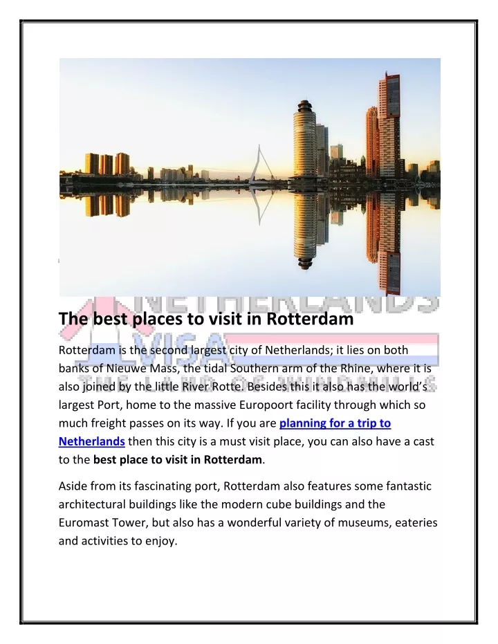 the best places to visit in rotterdam