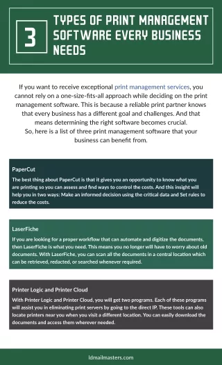 types of print management software every business