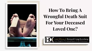 how to bring a wrongful death suit for your