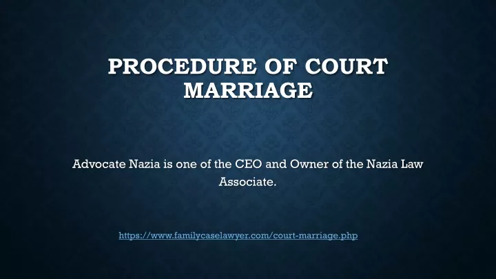 procedure of court marriage