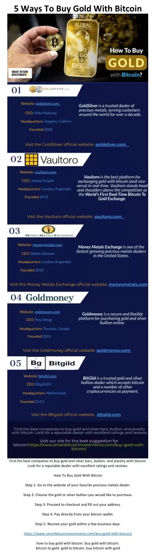 5 ways to buy gold with bitcoin