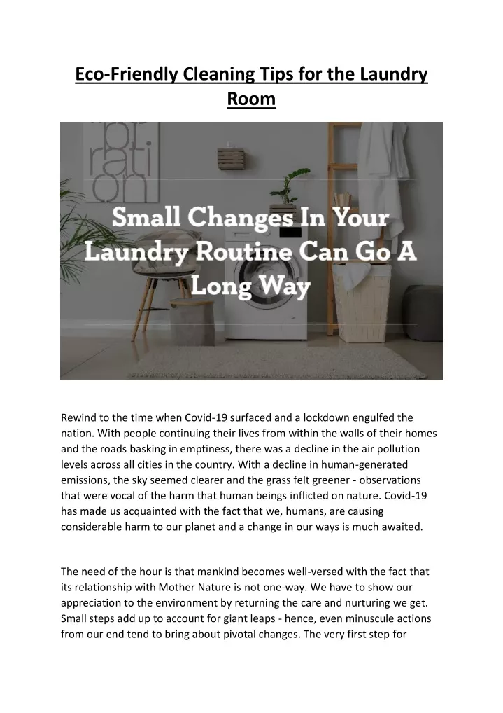 eco friendly cleaning tips for the laundry room