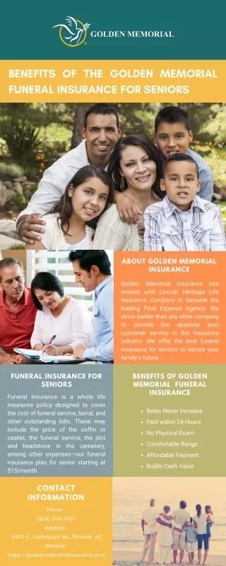 Benefits of the Golden Memorial Funeral Insurance for Seniors