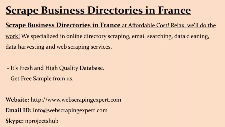 scrape business directories in france