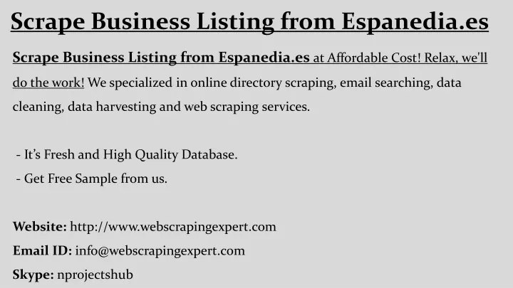 scrape business listing from espanedia es