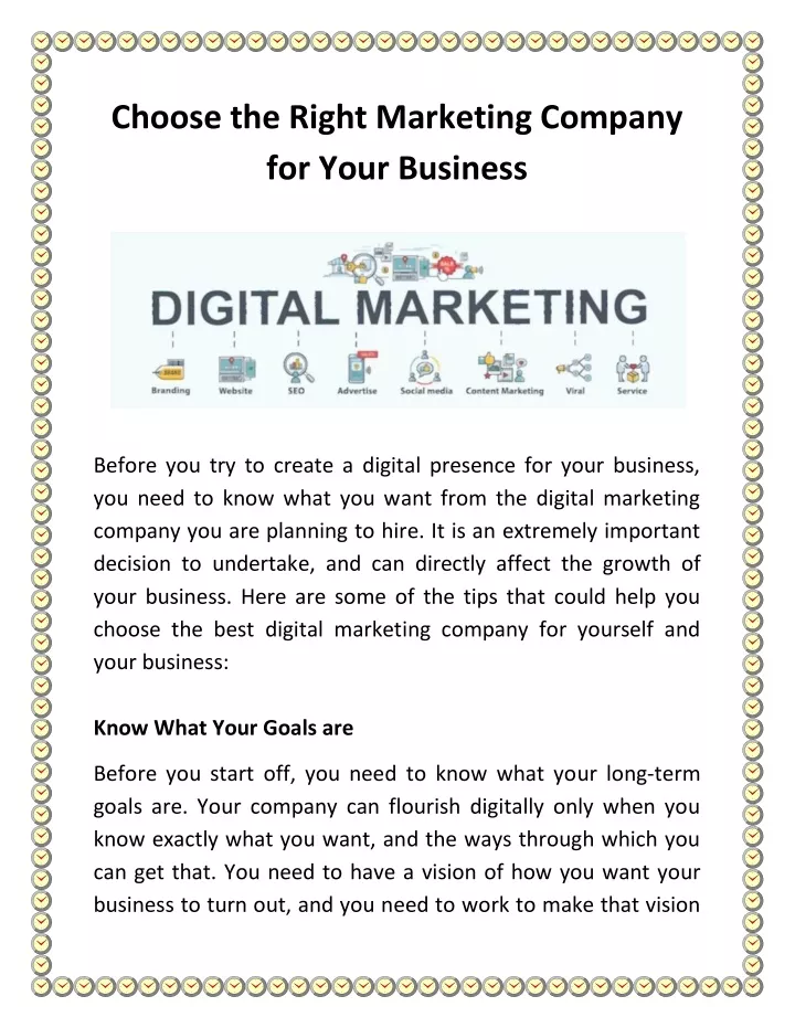 choose the right marketing company for your